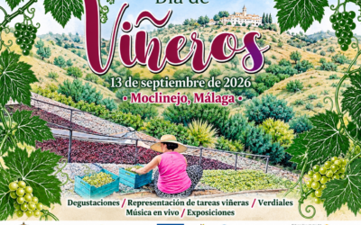 Moclinejo celebrará el XXVI Día de Viñeros, ANNE-Axarquía será reconocida con el Premio Moscatel Especial 2026.